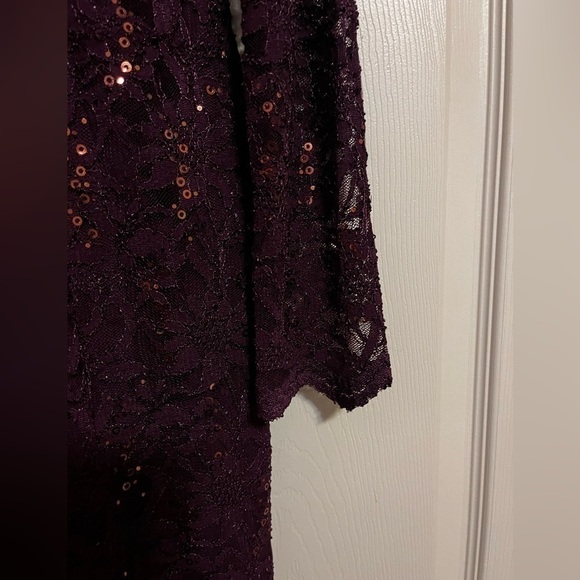 Purple Lace and Sequin Bodycon Dress - Picture 7 of 8
